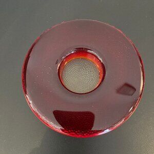 Contemporary Red Glass Art Tea Light Holder